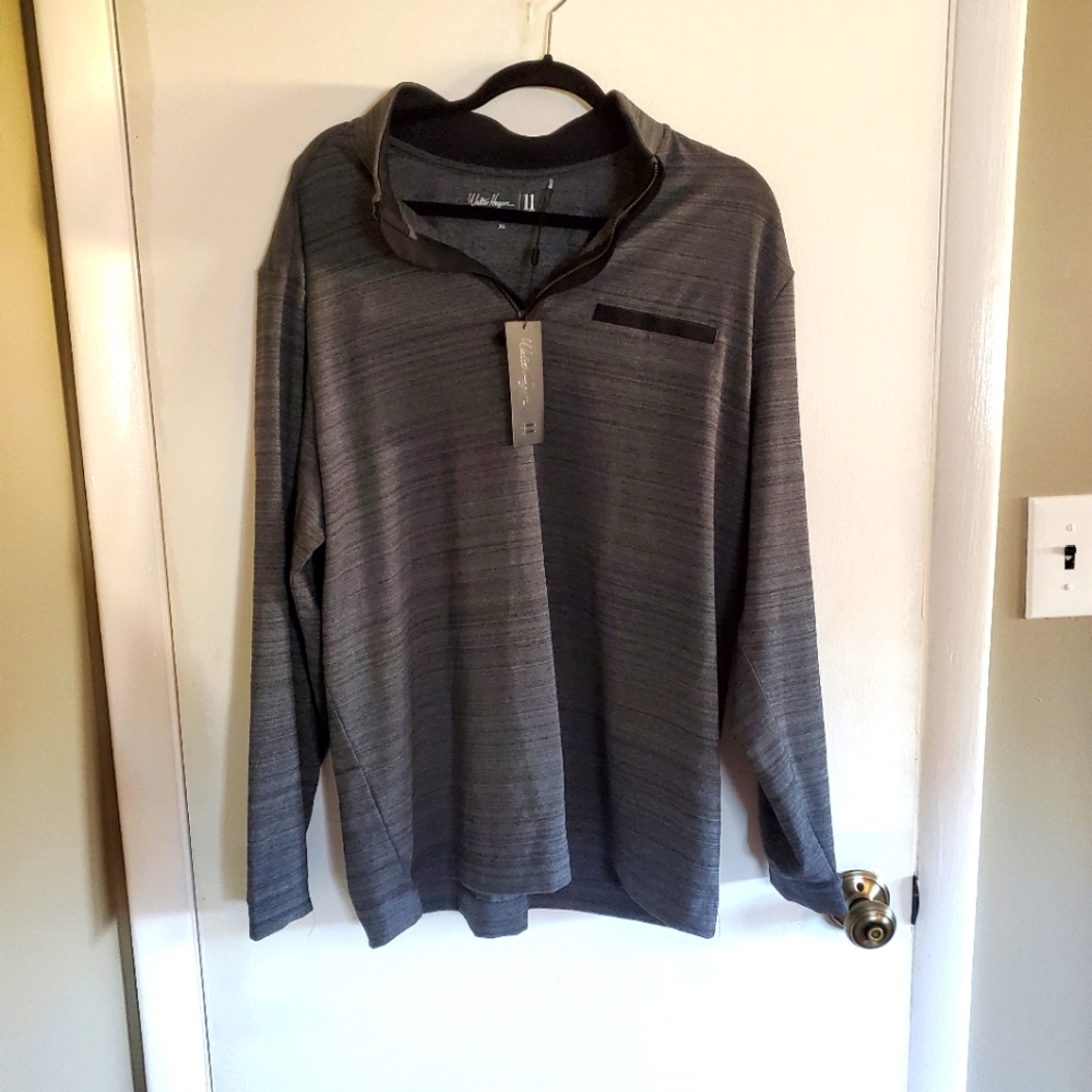 Walter Hagen Men's Golf Quarter Zip XL in Black/Grey NWT